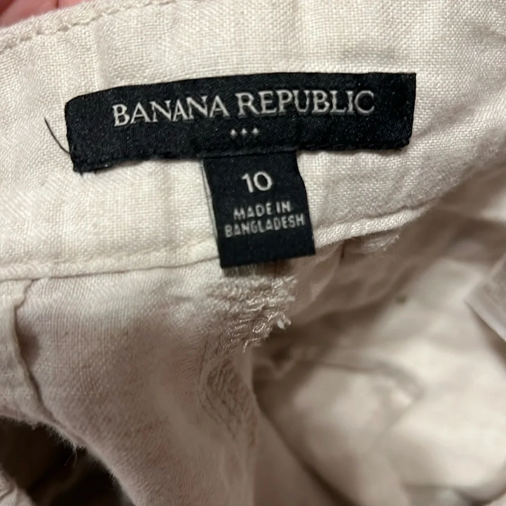 Banana Republic Linen Flowy Wide Leg Trouser Size 10